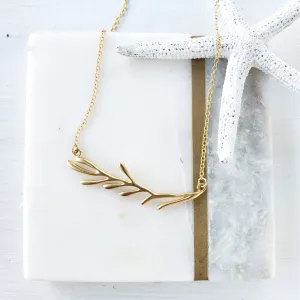 Gold Vermeil- Sterling Silver Coral Branch Necklace