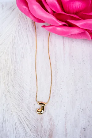 Goldtone Bubble Initial 'J' Necklace