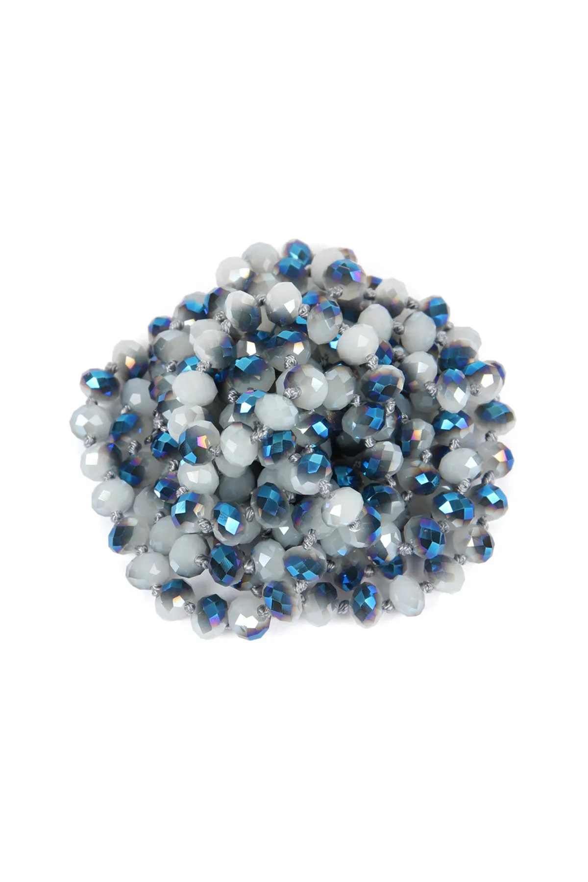 Gray Blue Longline Hand Knotted Necklace - Pack of 6