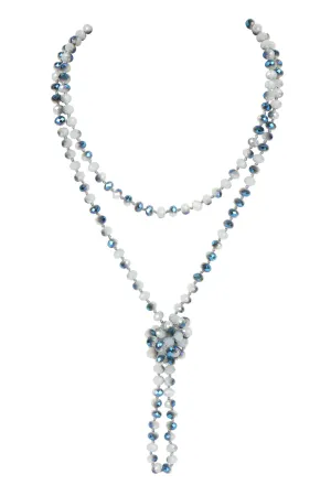 Gray Blue Longline Hand Knotted Necklace - Pack of 6