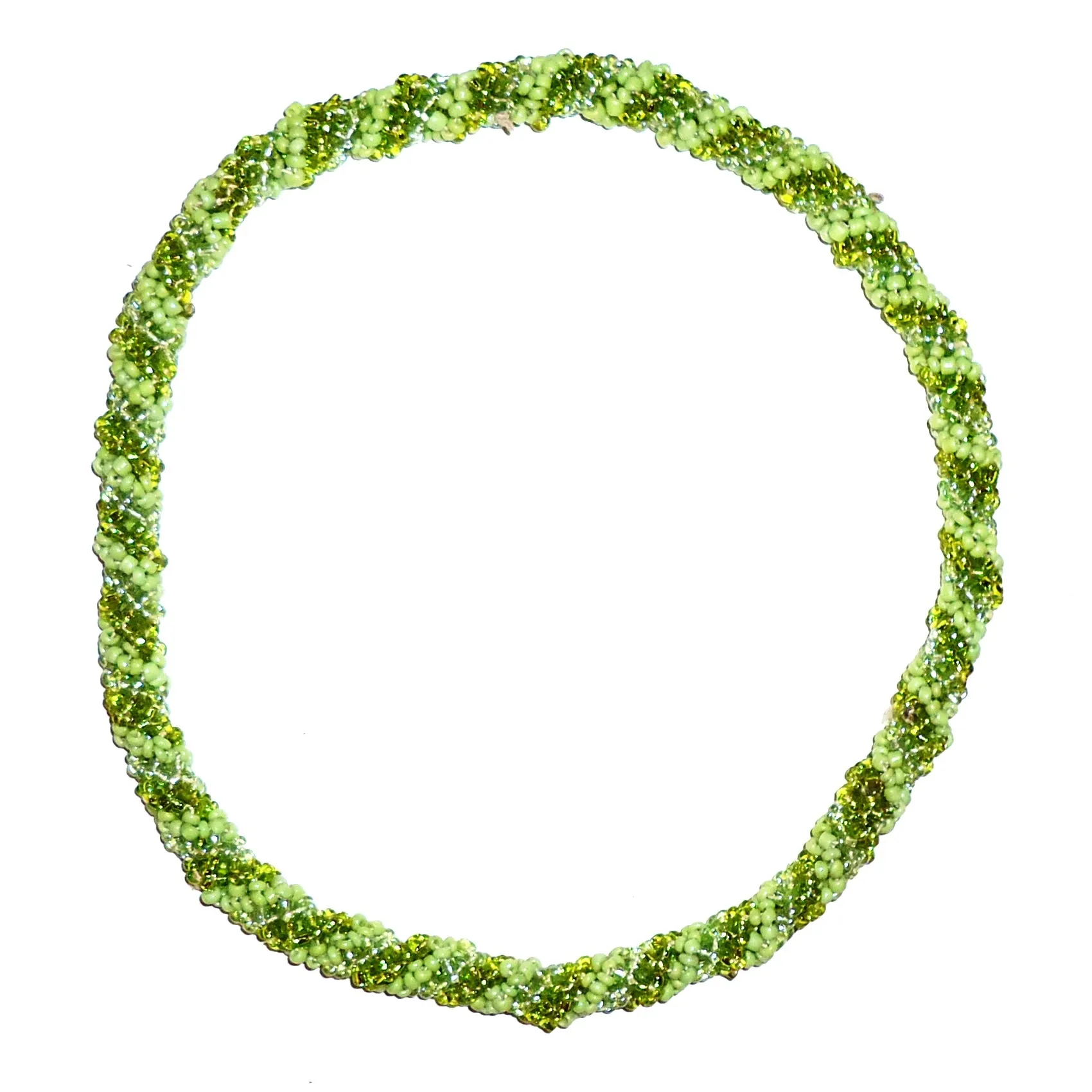 Green Beaded Rope Choker