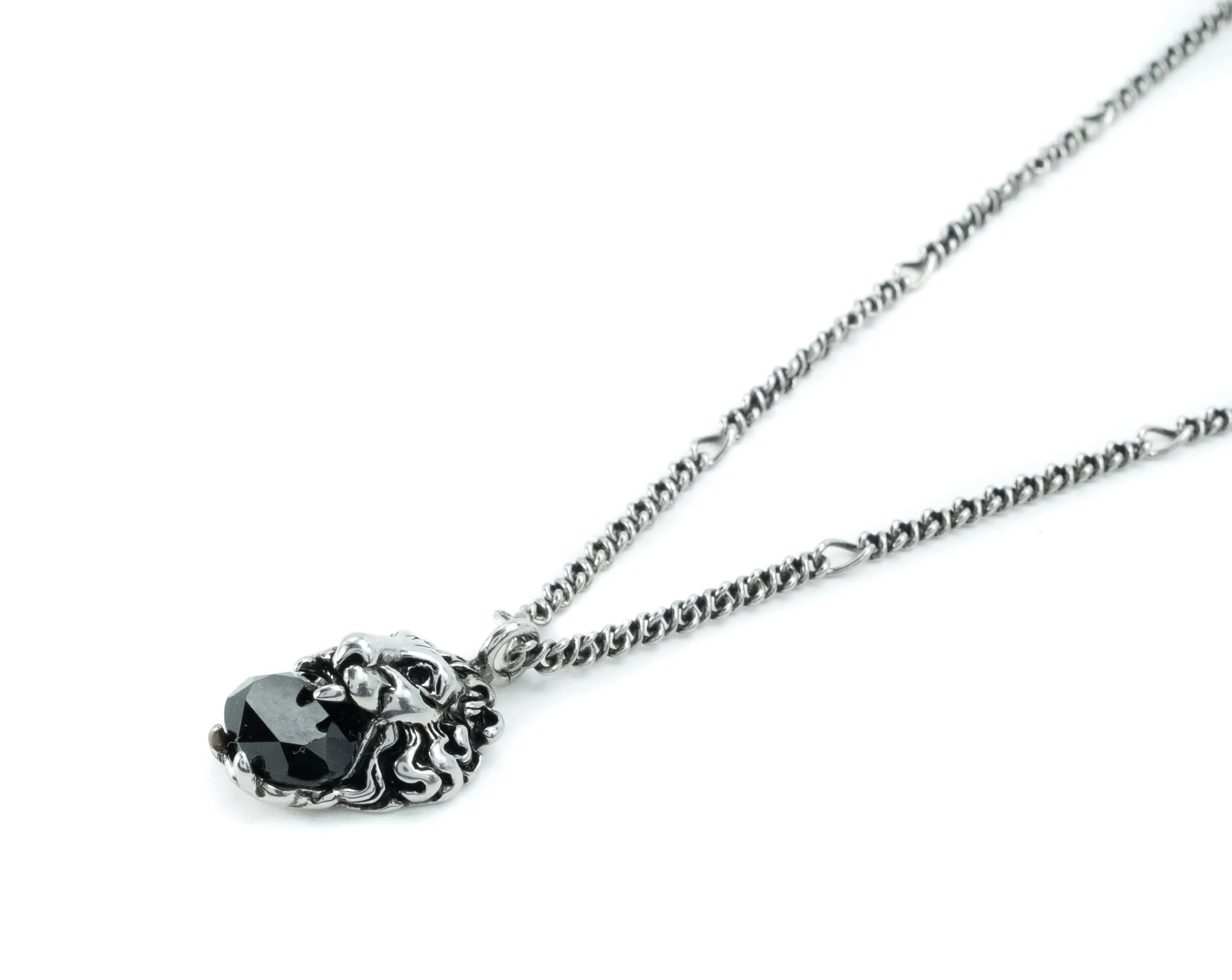 Gucci Lion Head Crystal Pendant Necklace