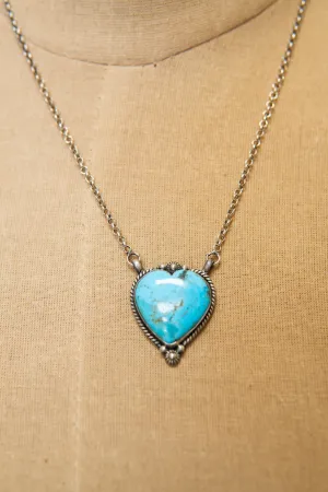 Hada SS Turq Heart Necklace