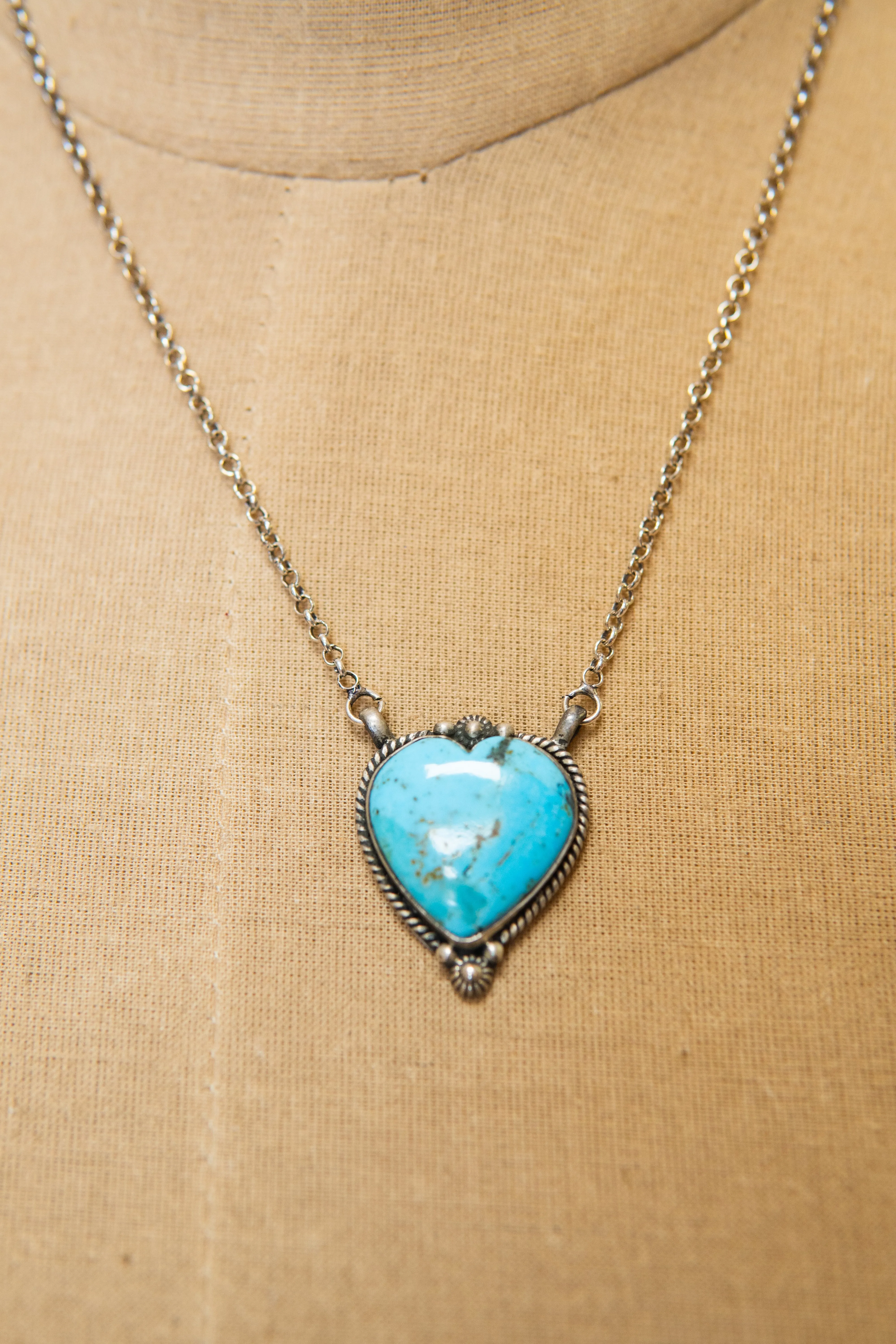 Hada SS Turq Heart Necklace
