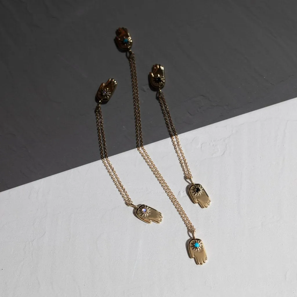Hamsa Necklace in Turquoise