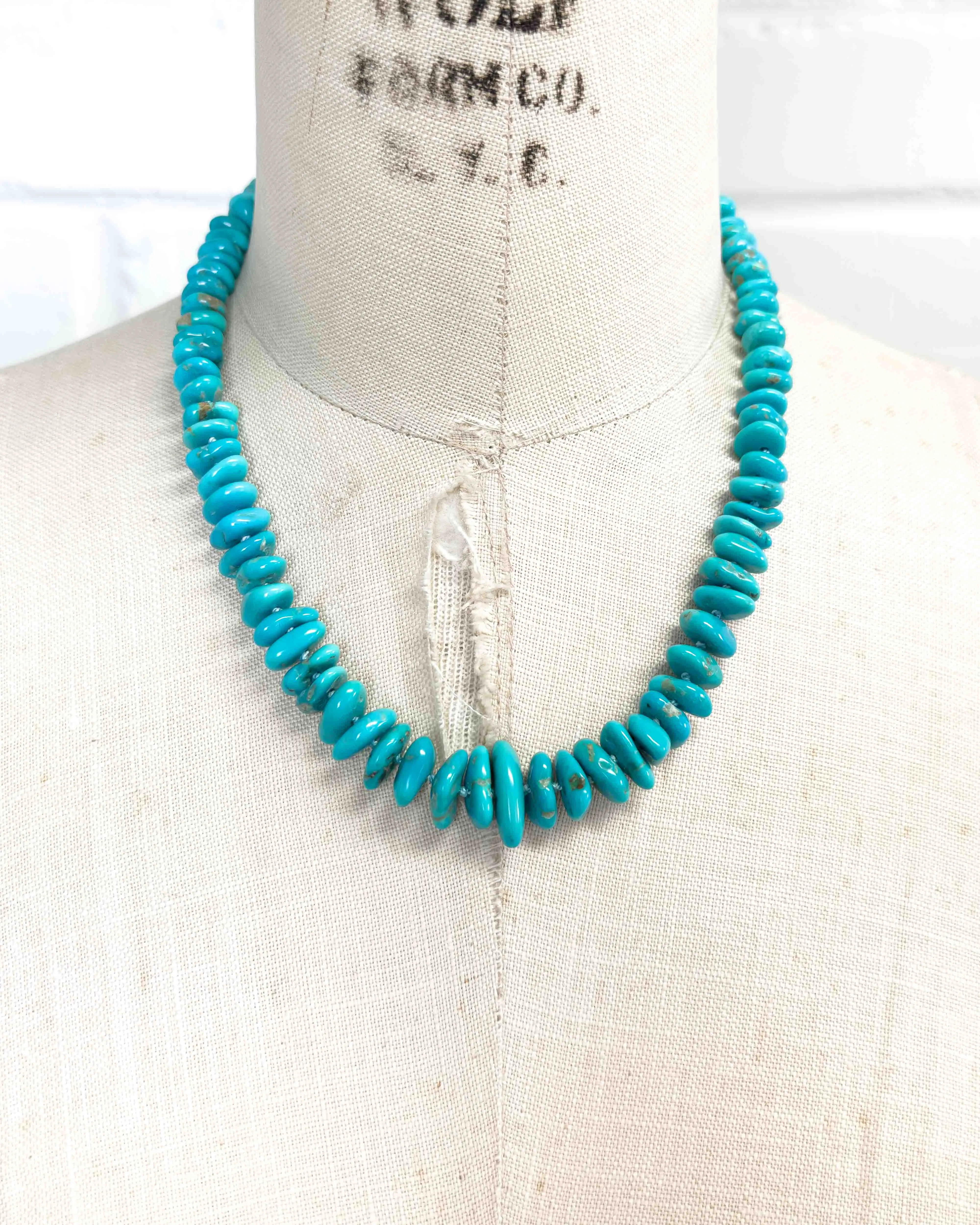 Hand-Knotted Natural Un-Dyed Sleeping Beauty Turquoise Nugget Necklace
