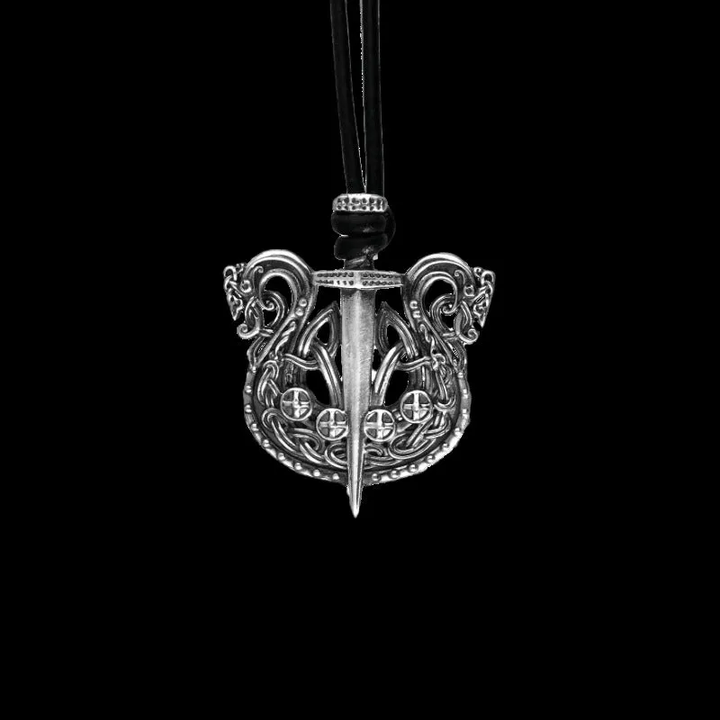 Handcrafted  Drakkar Swords Sterling Silver Pendant