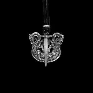 Handcrafted  Drakkar Swords Sterling Silver Pendant