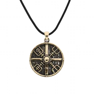 Handcrafted Galdrastafir Shield Bronze Pendant