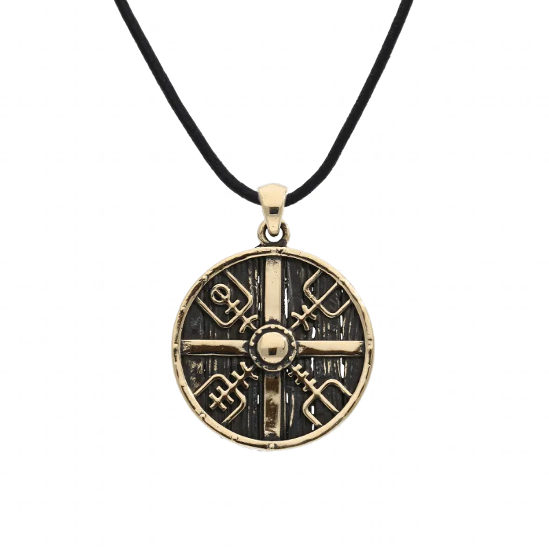 Handcrafted Galdrastafir Shield Bronze Pendant