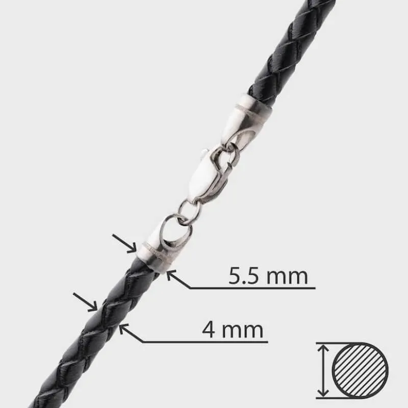 Handcrafted Mjolnir Size Extra Large Thor’s Hammer Sterling Silver Pendant   Braided leather cord