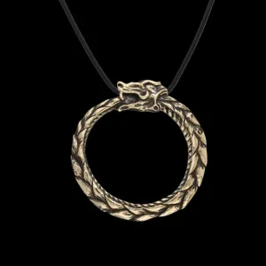 Handcrafted Ouroboros Bronze Amulet