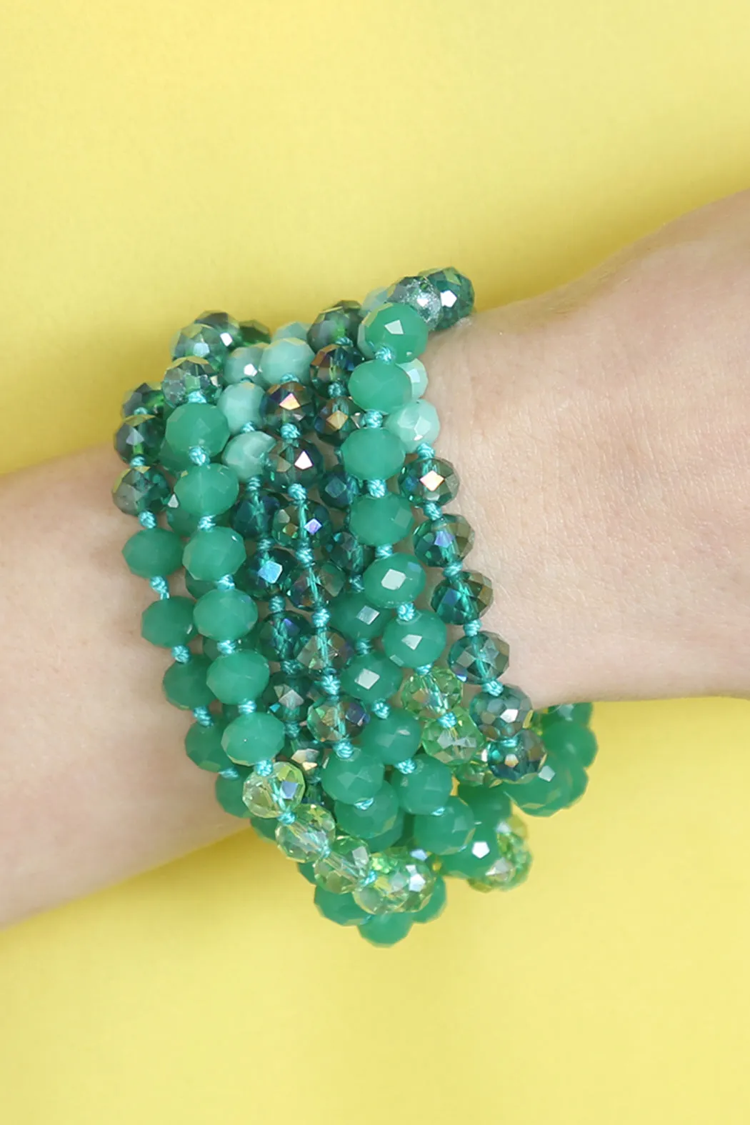 HDN2496 - MULTI TONE GLASS BEADS NECKLACE