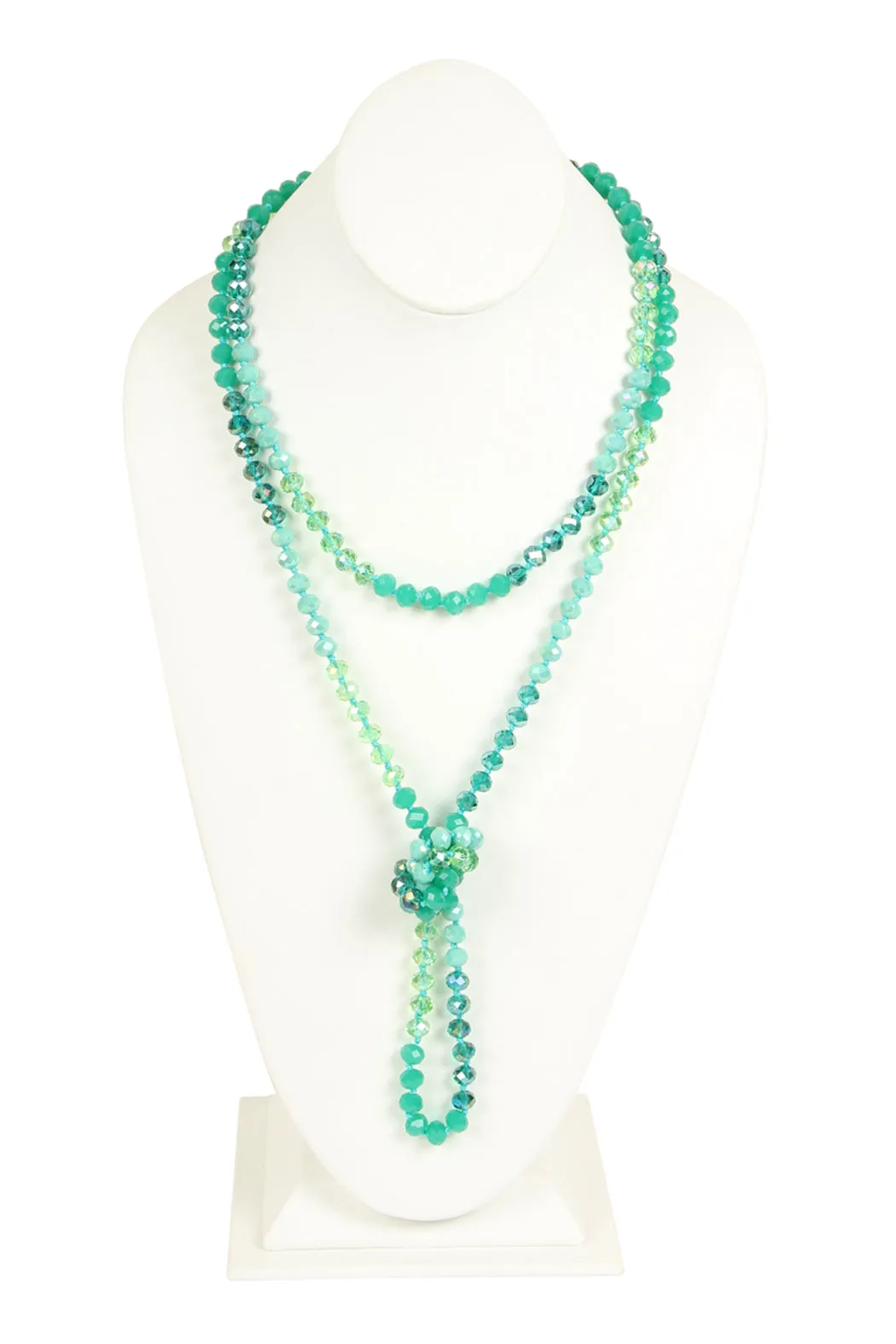 HDN2496 - MULTI TONE GLASS BEADS NECKLACE