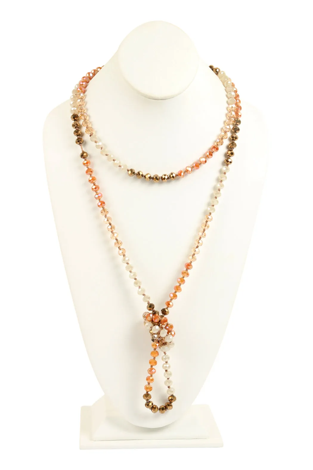 HDN2496 - MULTI TONE GLASS BEADS NECKLACE