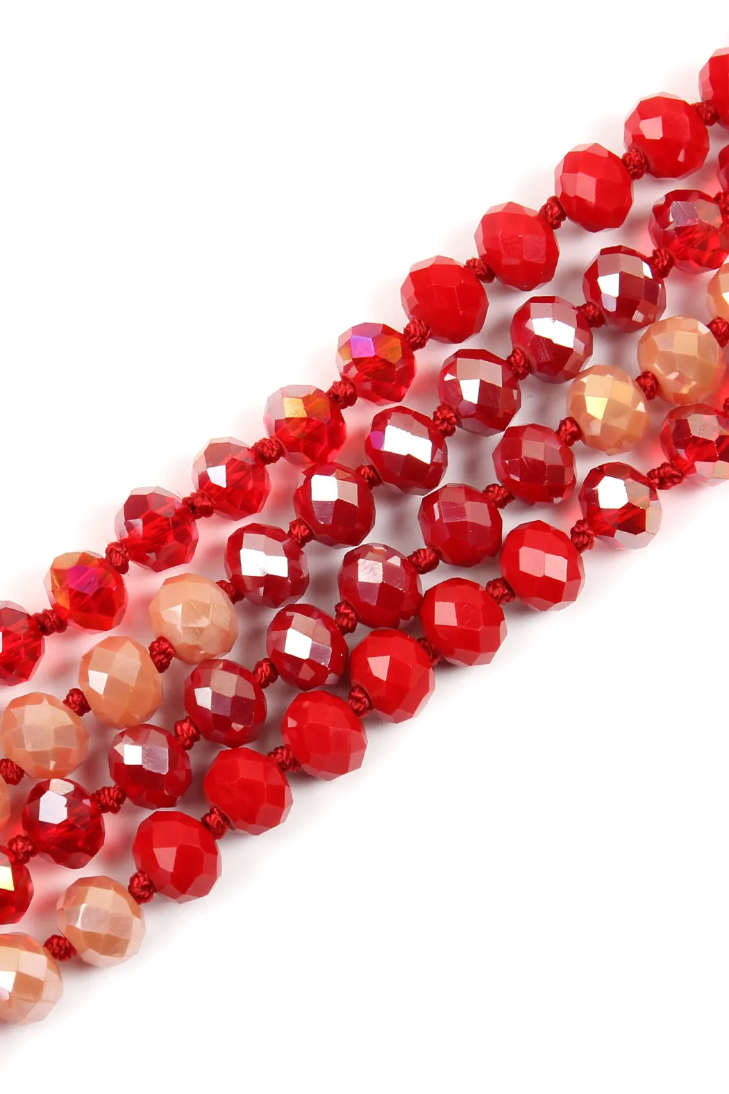 HDN2496 - MULTI TONE GLASS BEADS NECKLACE