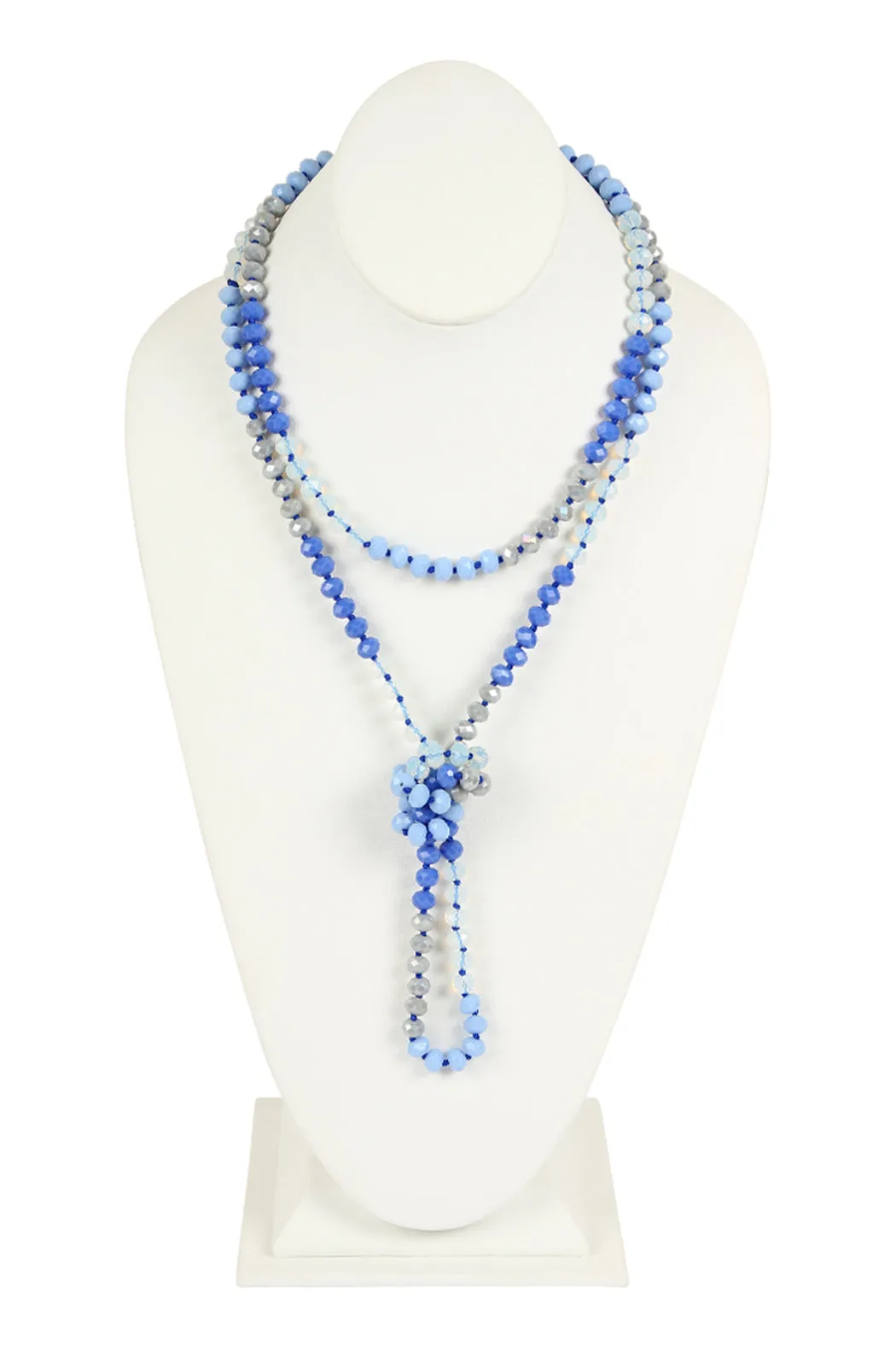 HDN2496 - MULTI TONE GLASS BEADS NECKLACE