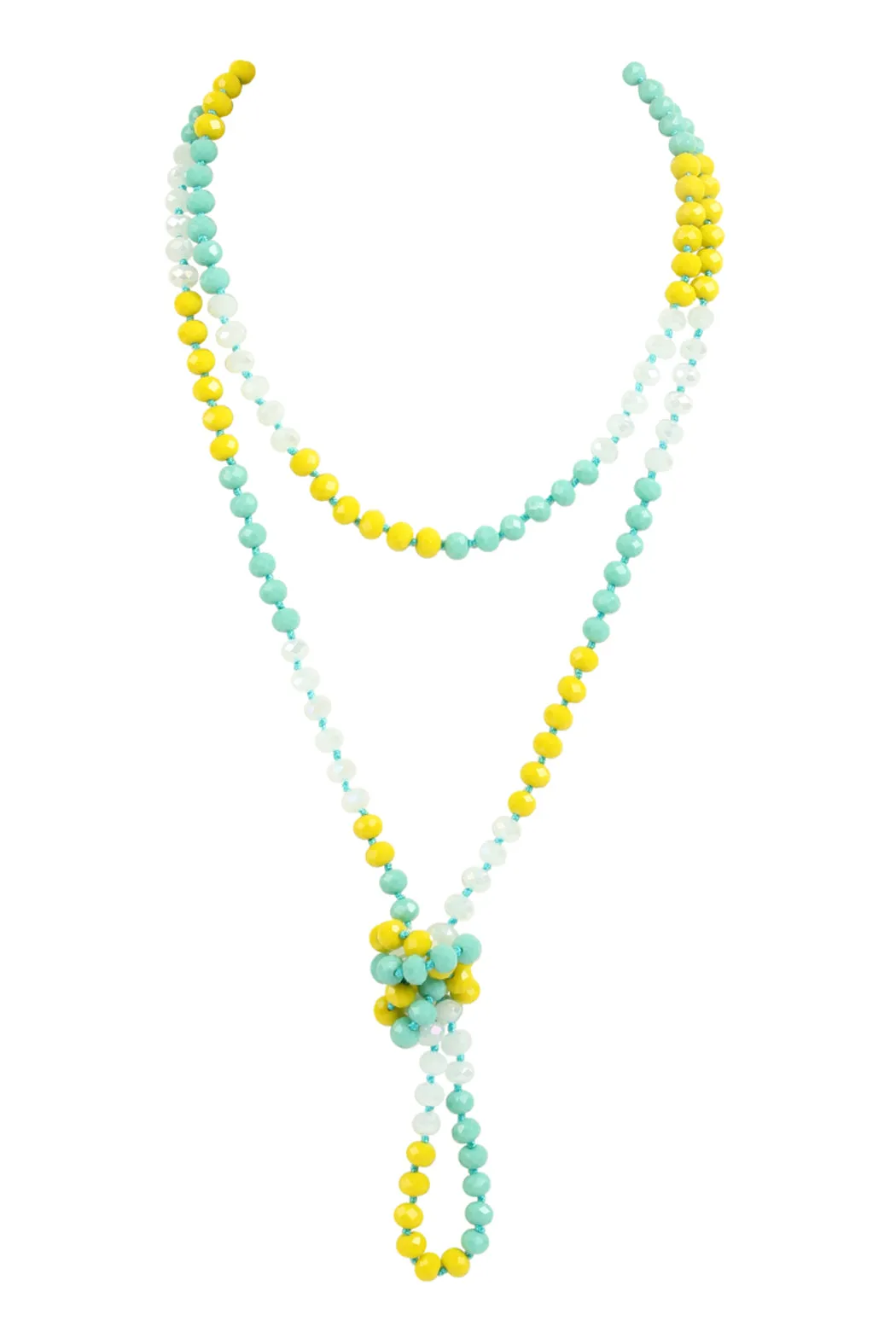 HDN2496 - MULTI TONE GLASS BEADS NECKLACE