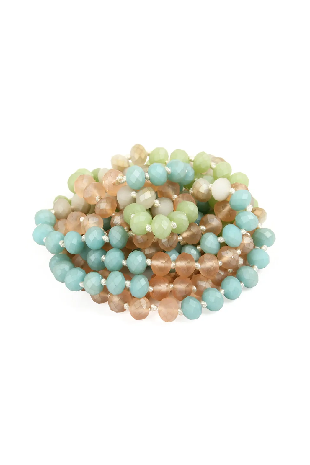 HDN2496 - MULTI TONE GLASS BEADS NECKLACE