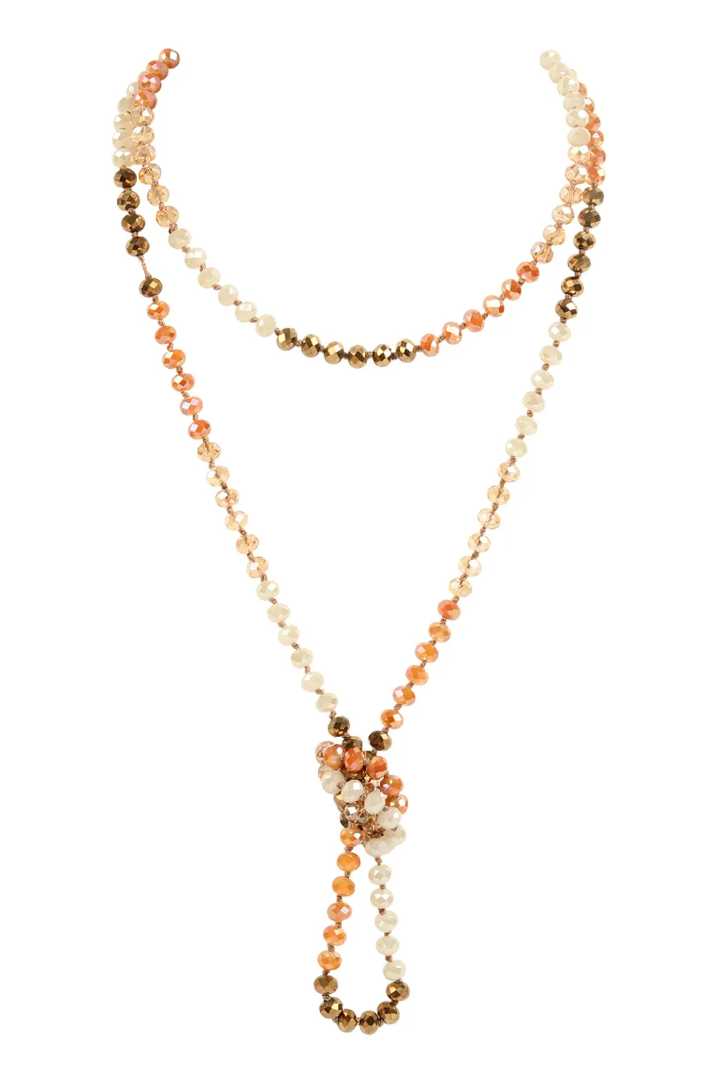 HDN2496 - MULTI TONE GLASS BEADS NECKLACE