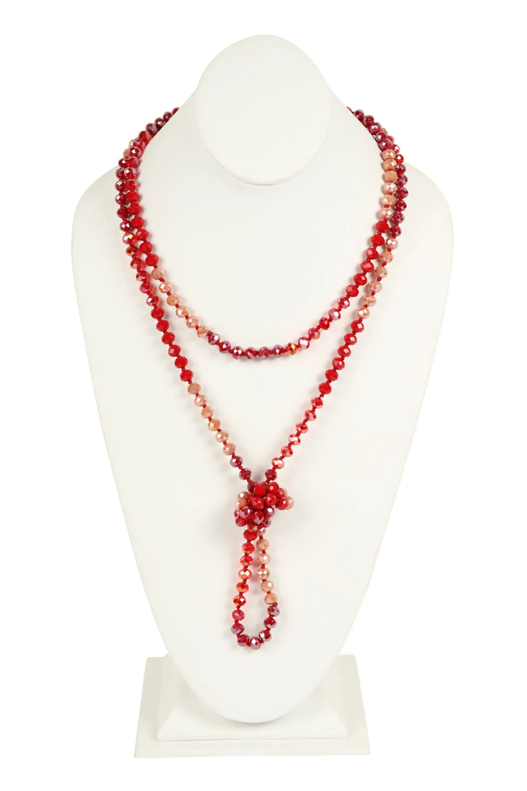 HDN2496 - MULTI TONE GLASS BEADS NECKLACE