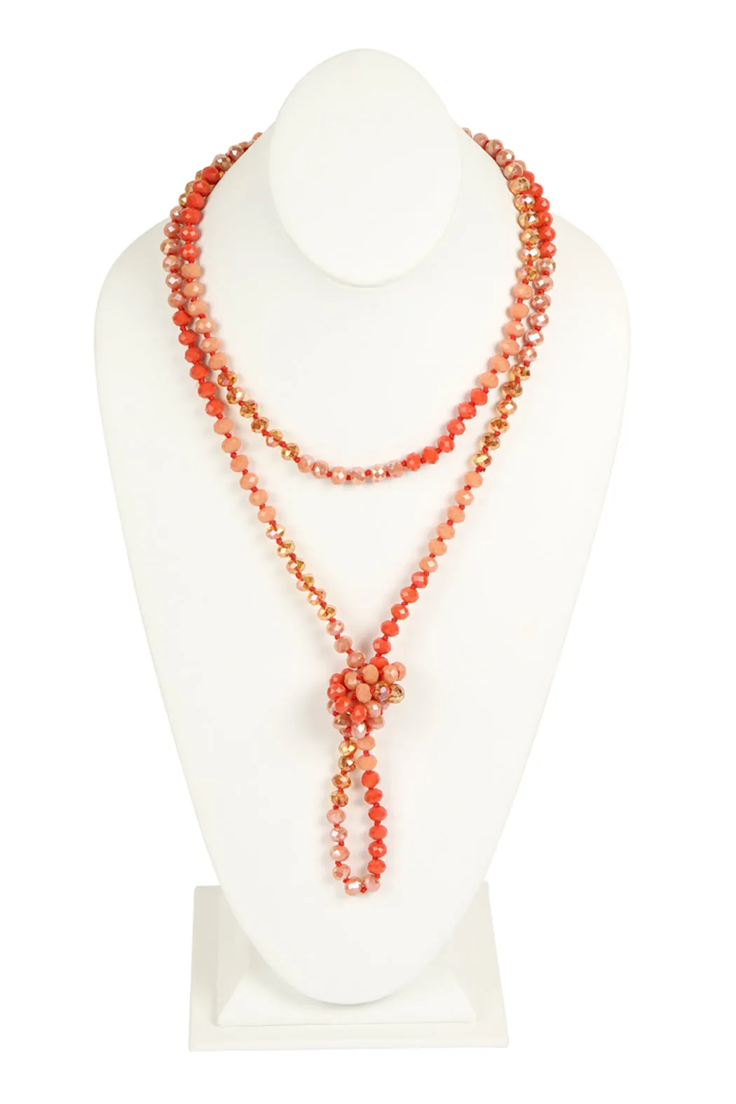 HDN2496 - MULTI TONE GLASS BEADS NECKLACE