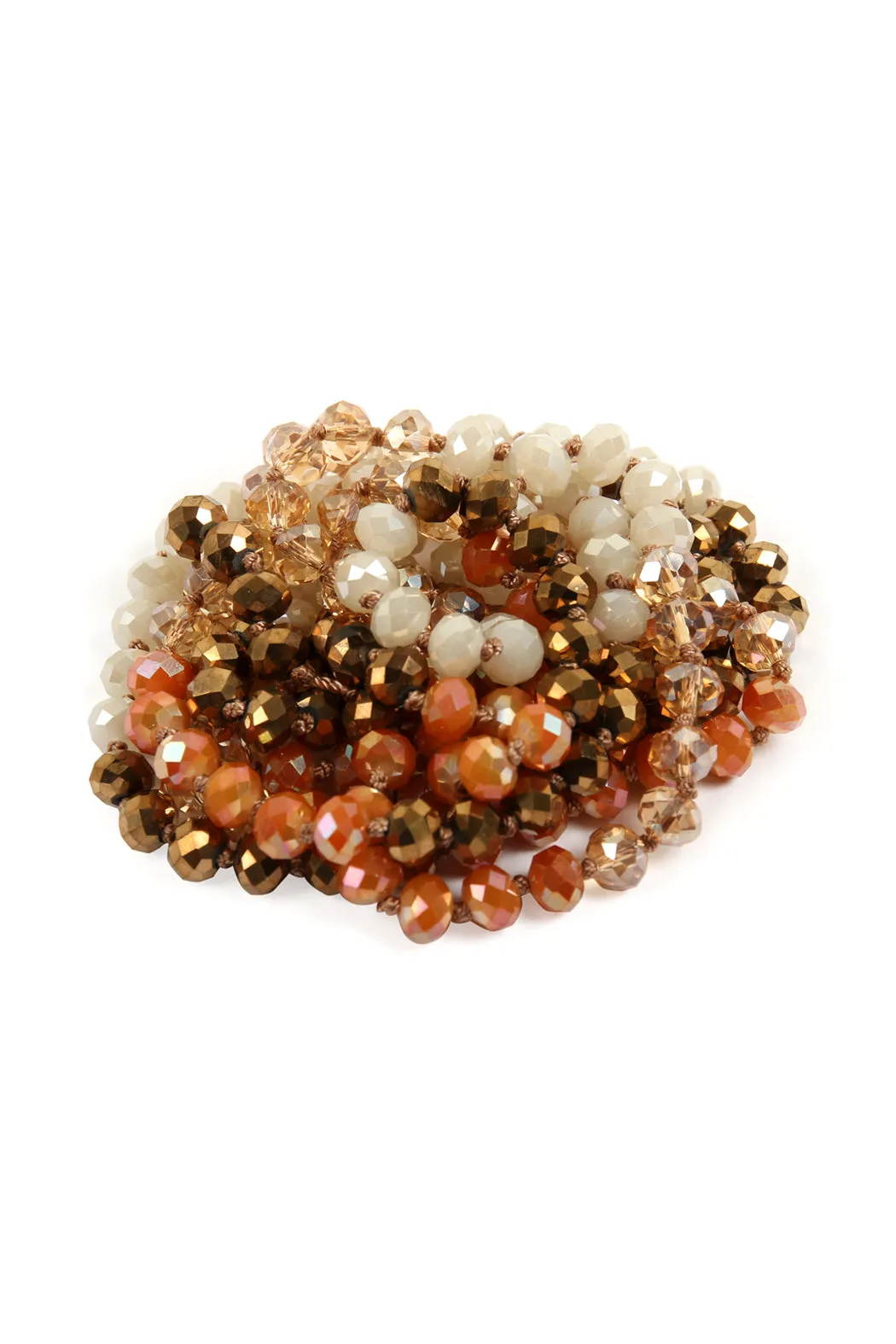 HDN2496 - MULTI TONE GLASS BEADS NECKLACE