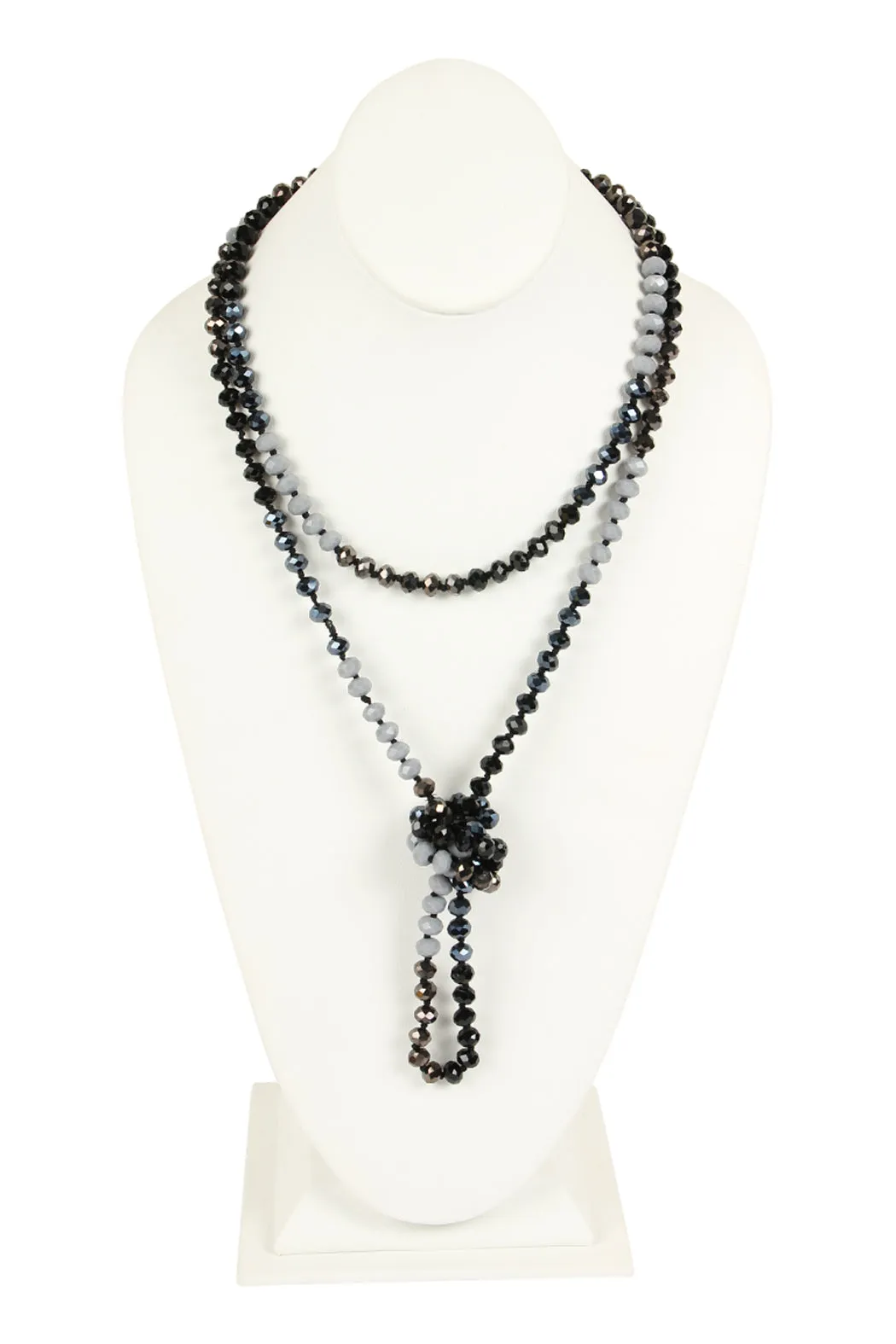 HDN2496 - MULTI TONE GLASS BEADS NECKLACE