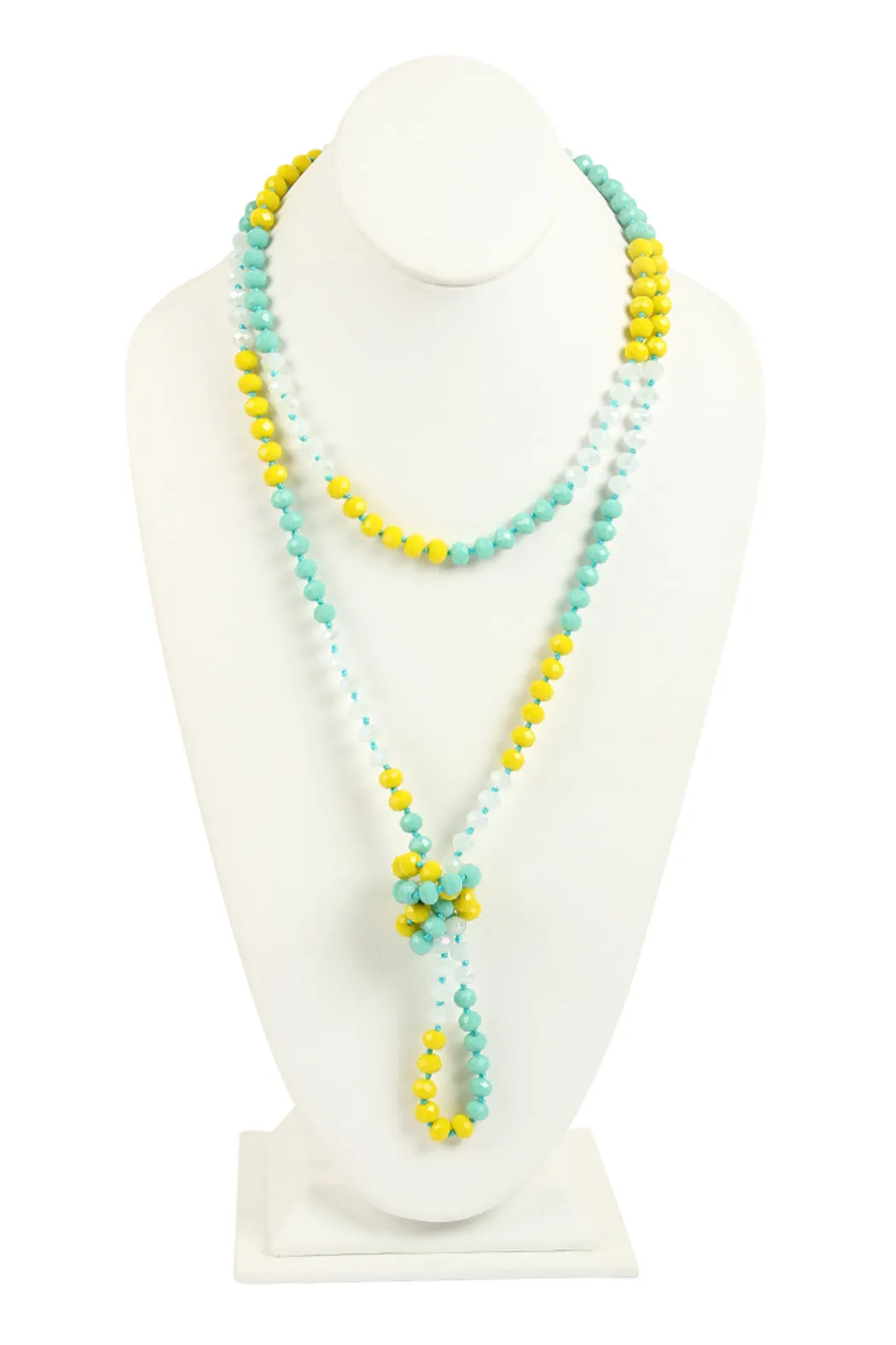 HDN2496 - MULTI TONE GLASS BEADS NECKLACE