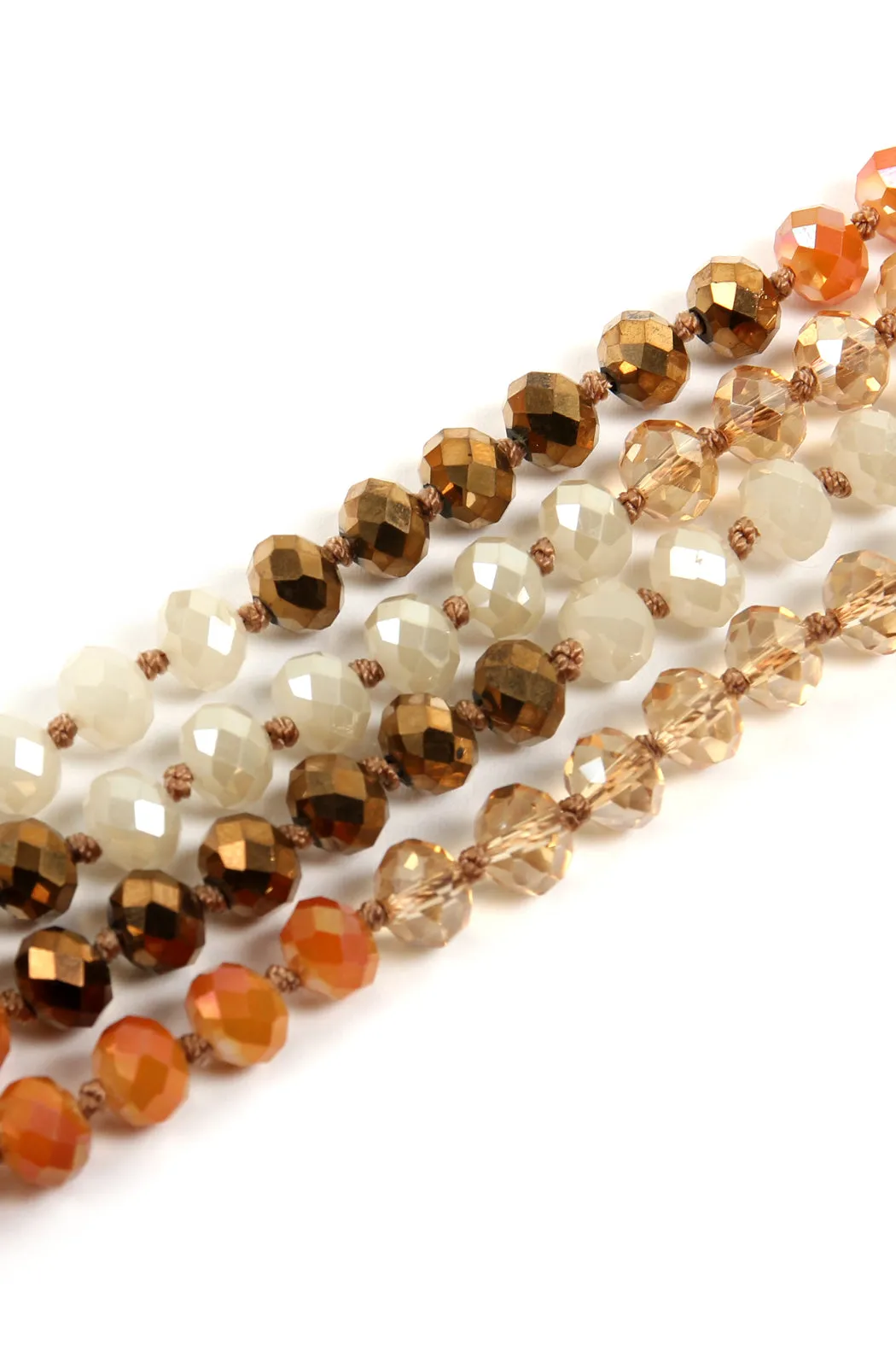 HDN2496 - MULTI TONE GLASS BEADS NECKLACE