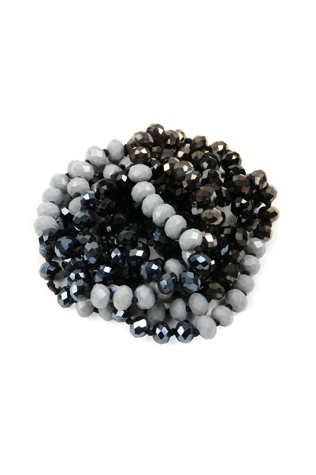 HDN2496 - MULTI TONE GLASS BEADS NECKLACE