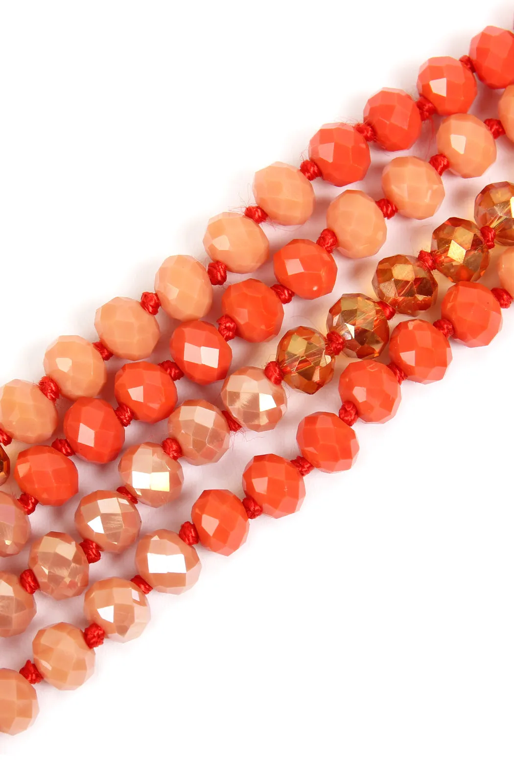 HDN2496 - MULTI TONE GLASS BEADS NECKLACE