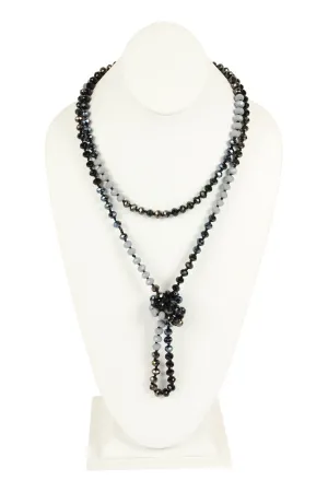 HDN2496 - MULTI TONE GLASS BEADS NECKLACE