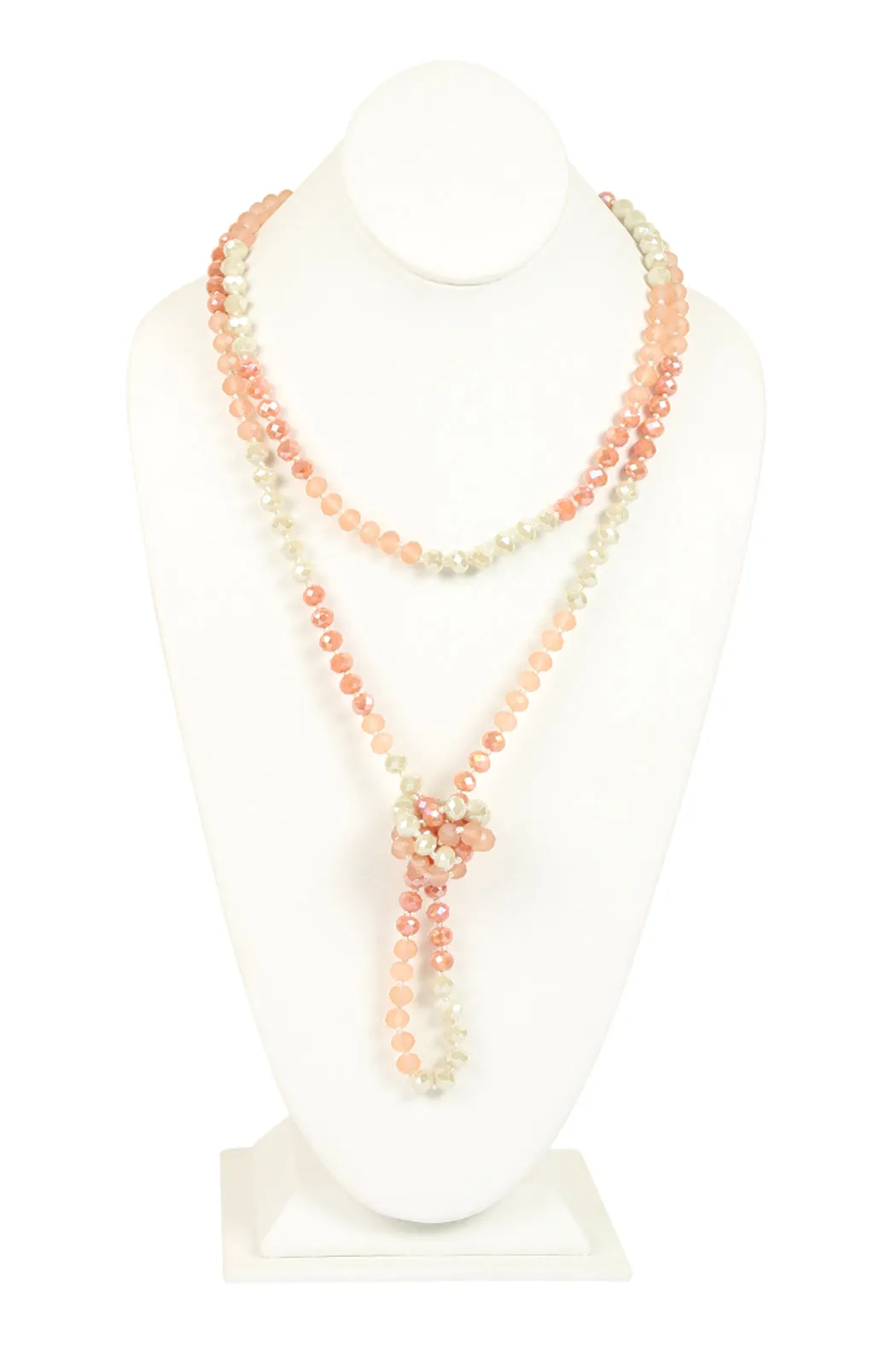 HDN2496 - MULTI TONE GLASS BEADS NECKLACE