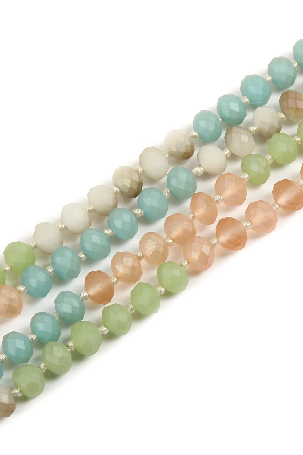 HDN2496 - MULTI TONE GLASS BEADS NECKLACE