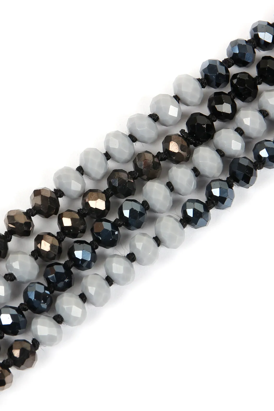 HDN2496 - MULTI TONE GLASS BEADS NECKLACE