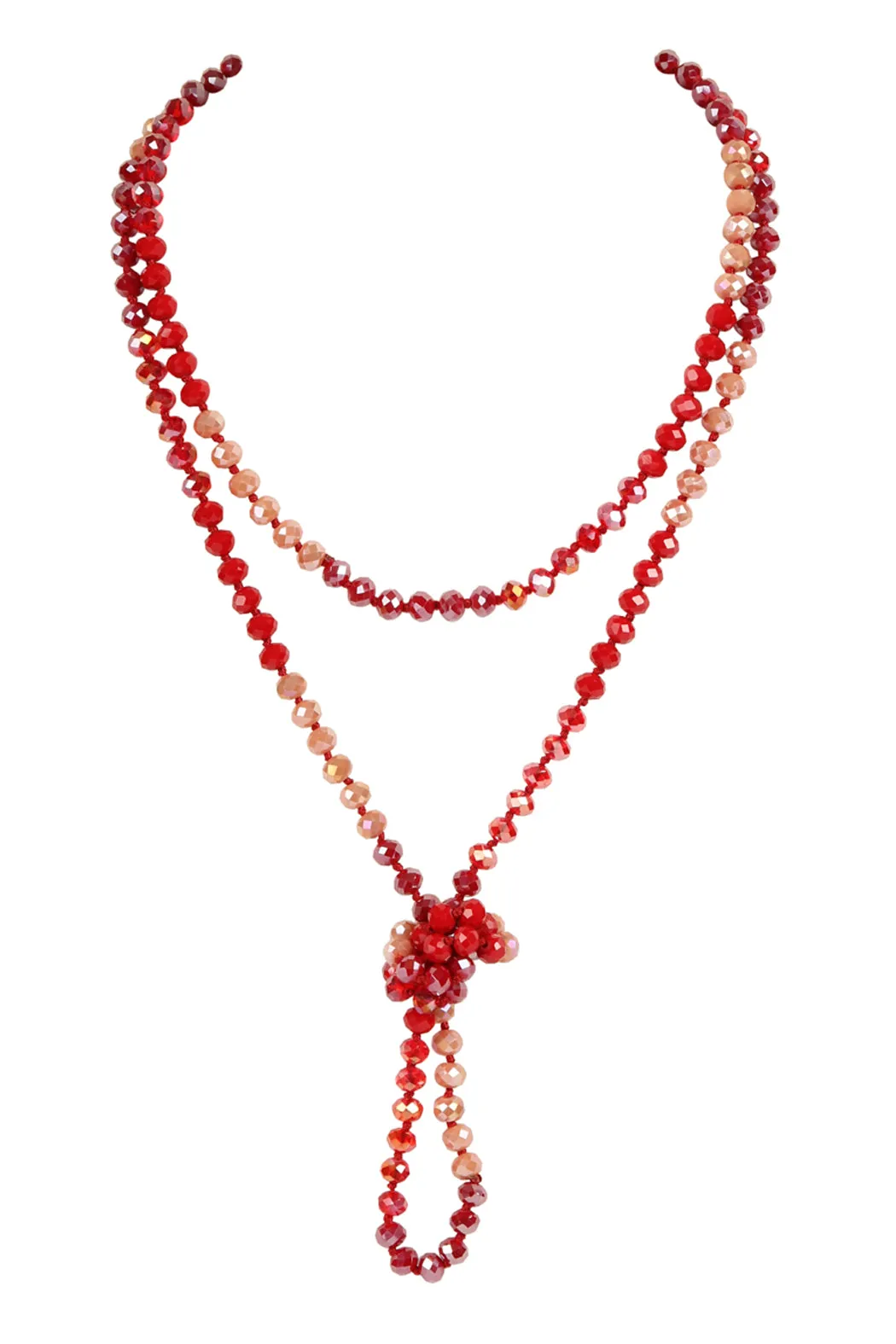 HDN2496 - MULTI TONE GLASS BEADS NECKLACE