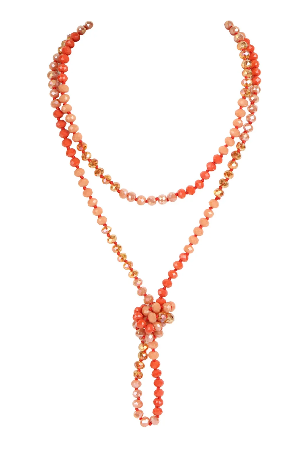 HDN2496 - MULTI TONE GLASS BEADS NECKLACE