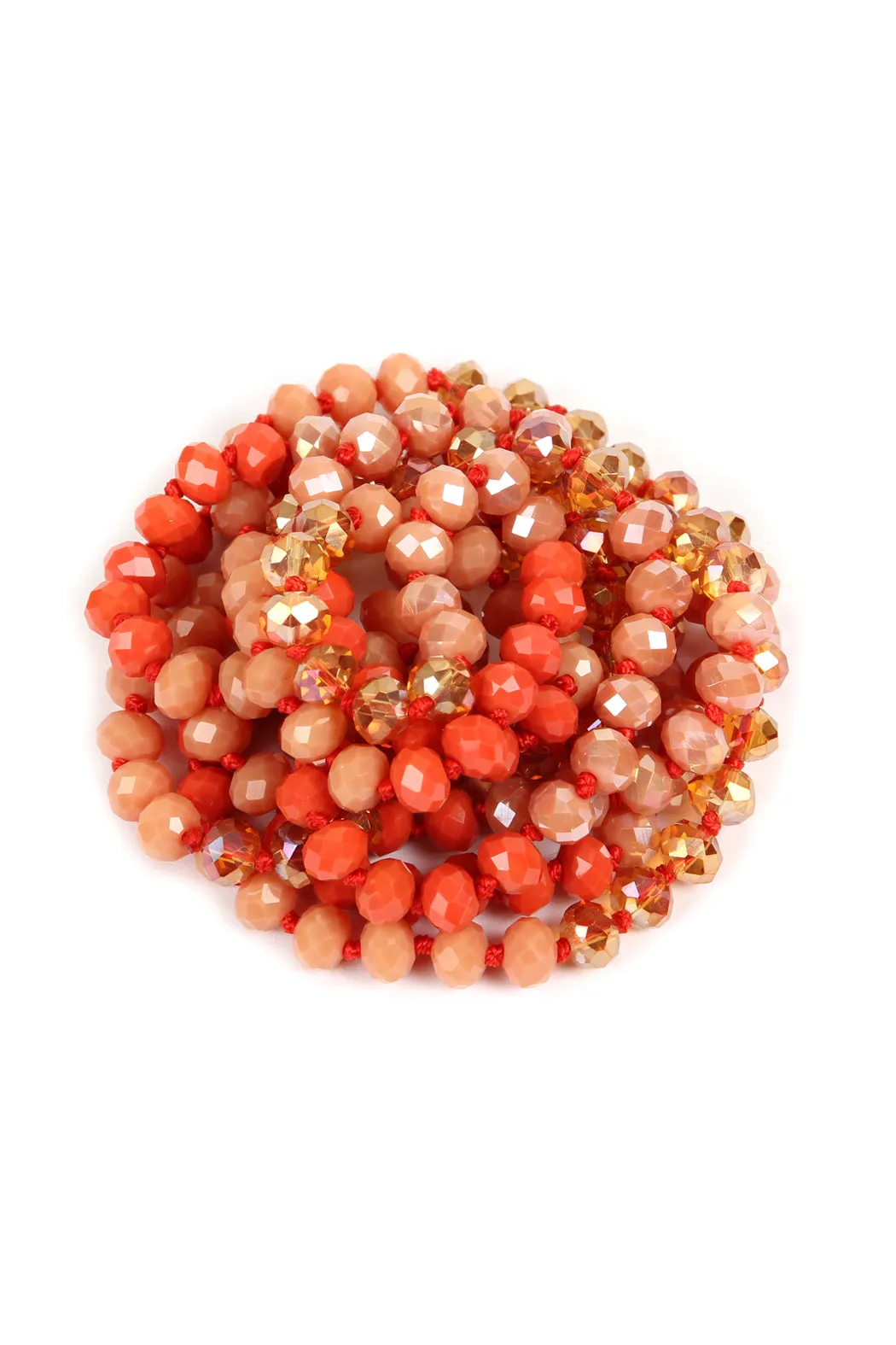 HDN2496 - MULTI TONE GLASS BEADS NECKLACE