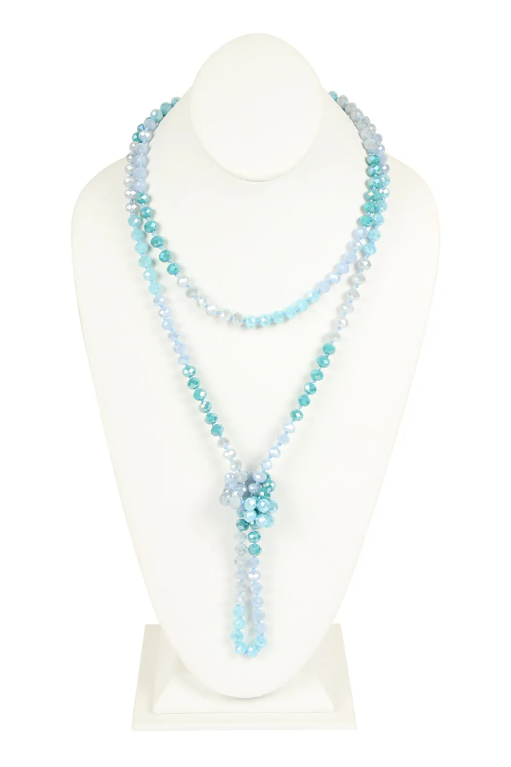 HDN2496 - MULTI TONE GLASS BEADS NECKLACE