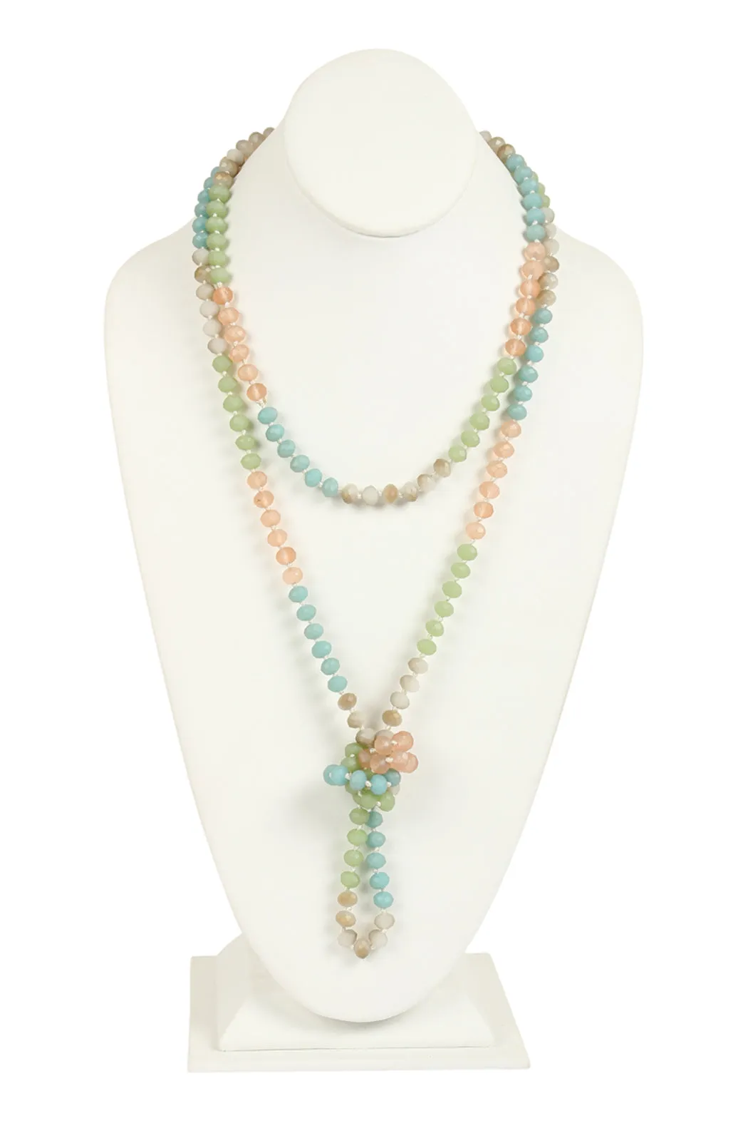 HDN2496 - MULTI TONE GLASS BEADS NECKLACE