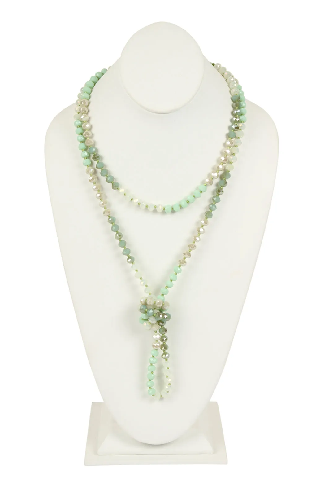 HDN2496 - MULTI TONE GLASS BEADS NECKLACE