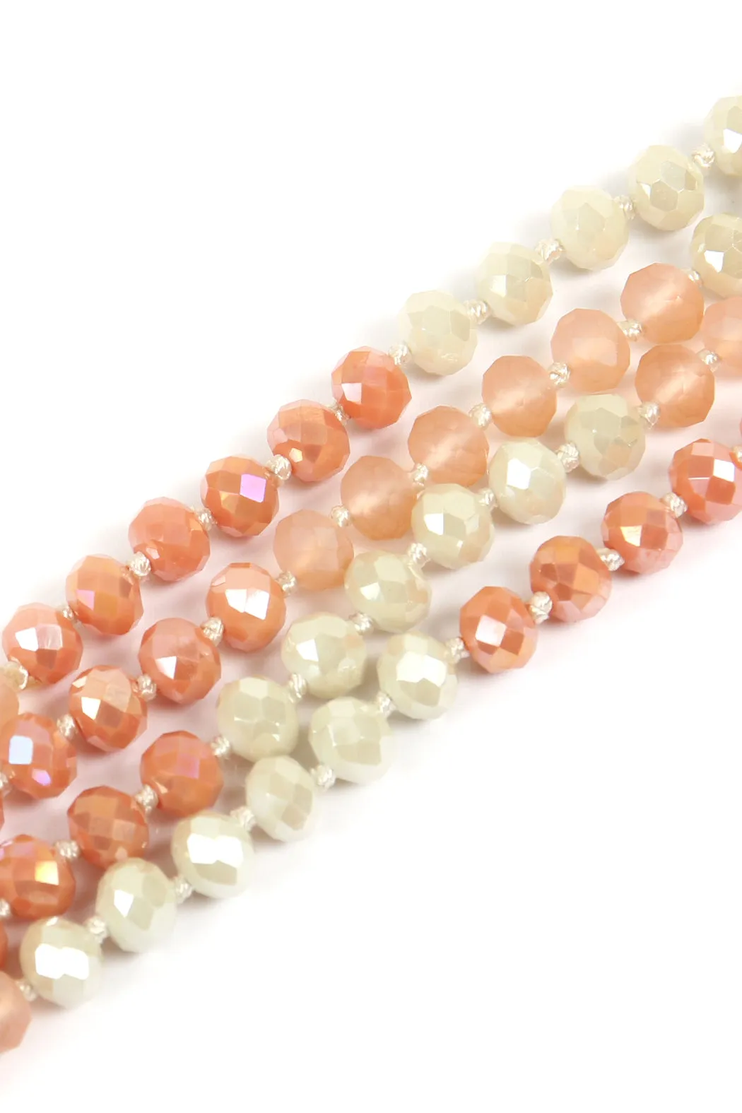 HDN2496 - MULTI TONE GLASS BEADS NECKLACE