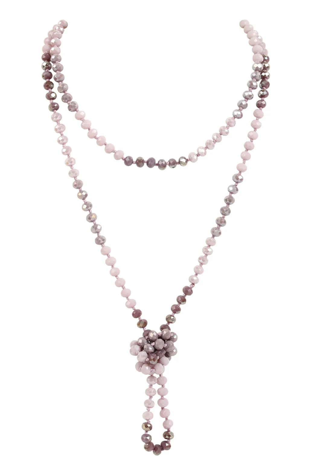 HDN2496 - MULTI TONE GLASS BEADS NECKLACE