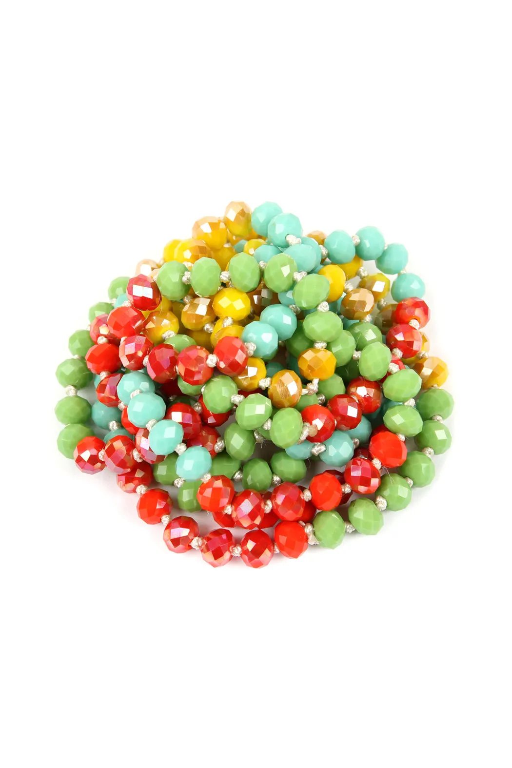 HDN2496 - MULTI TONE GLASS BEADS NECKLACE