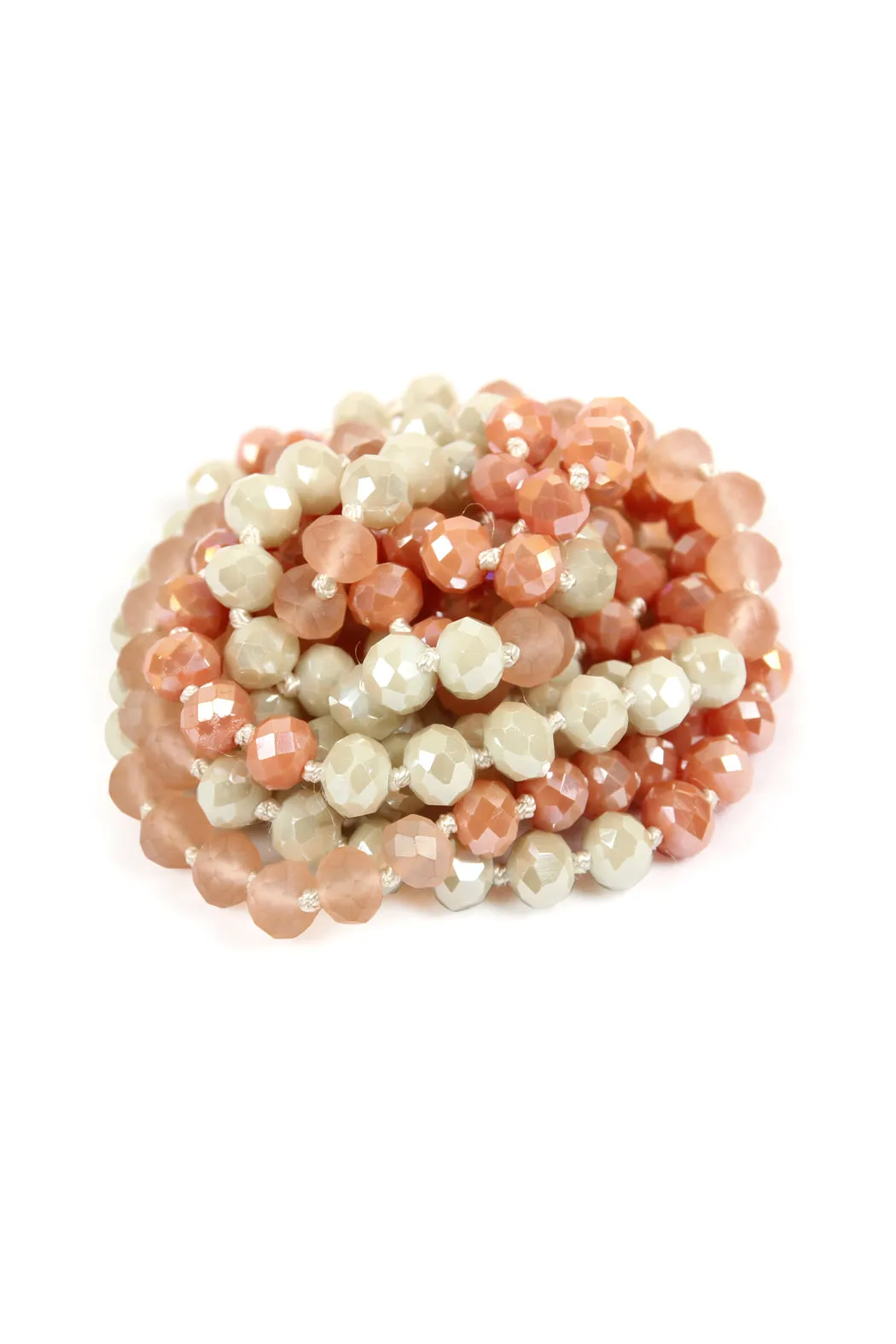 HDN2496 - MULTI TONE GLASS BEADS NECKLACE