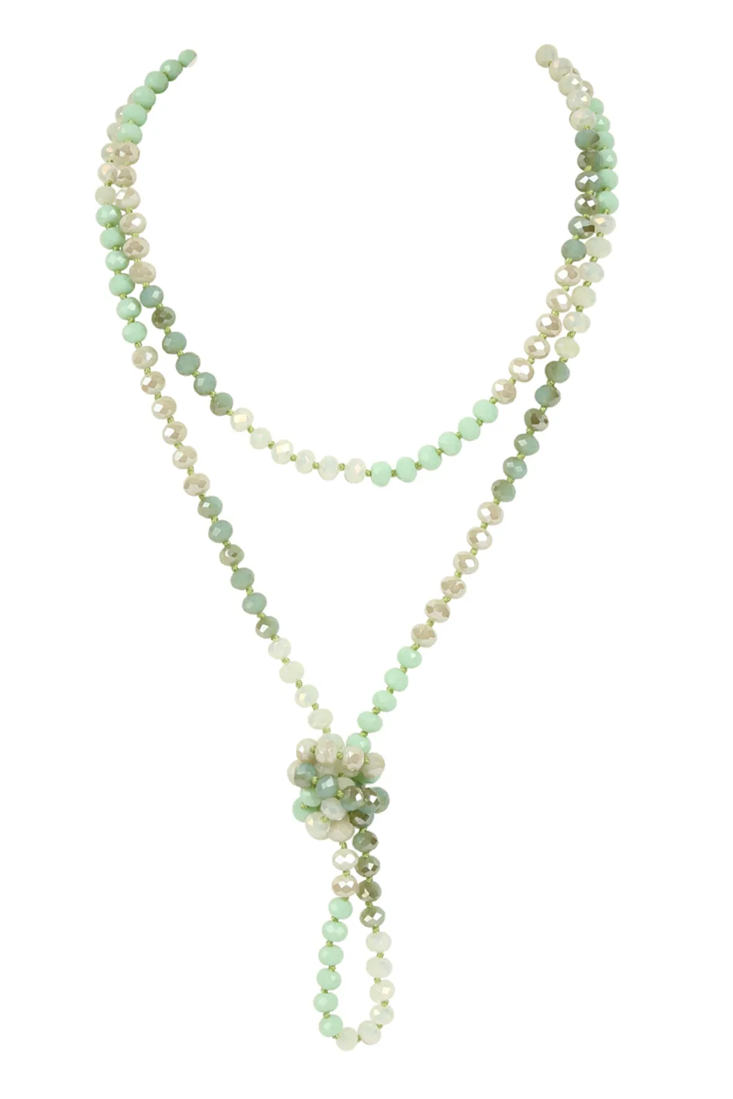HDN2496 - MULTI TONE GLASS BEADS NECKLACE