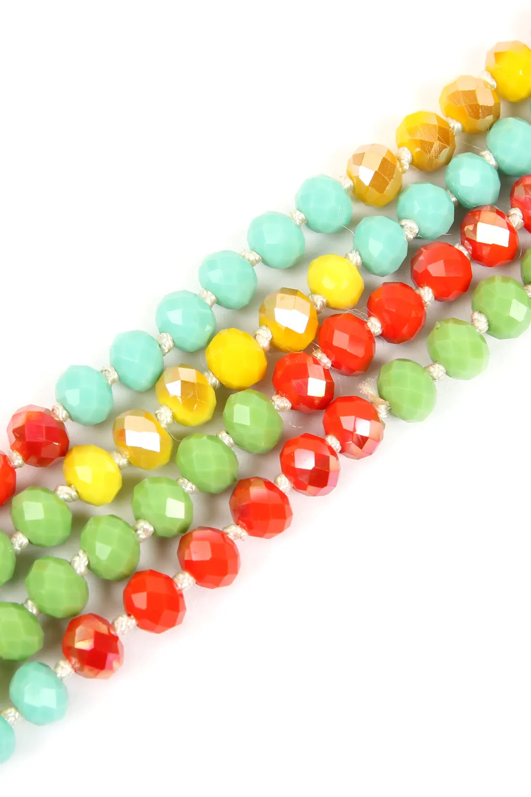 HDN2496 - MULTI TONE GLASS BEADS NECKLACE