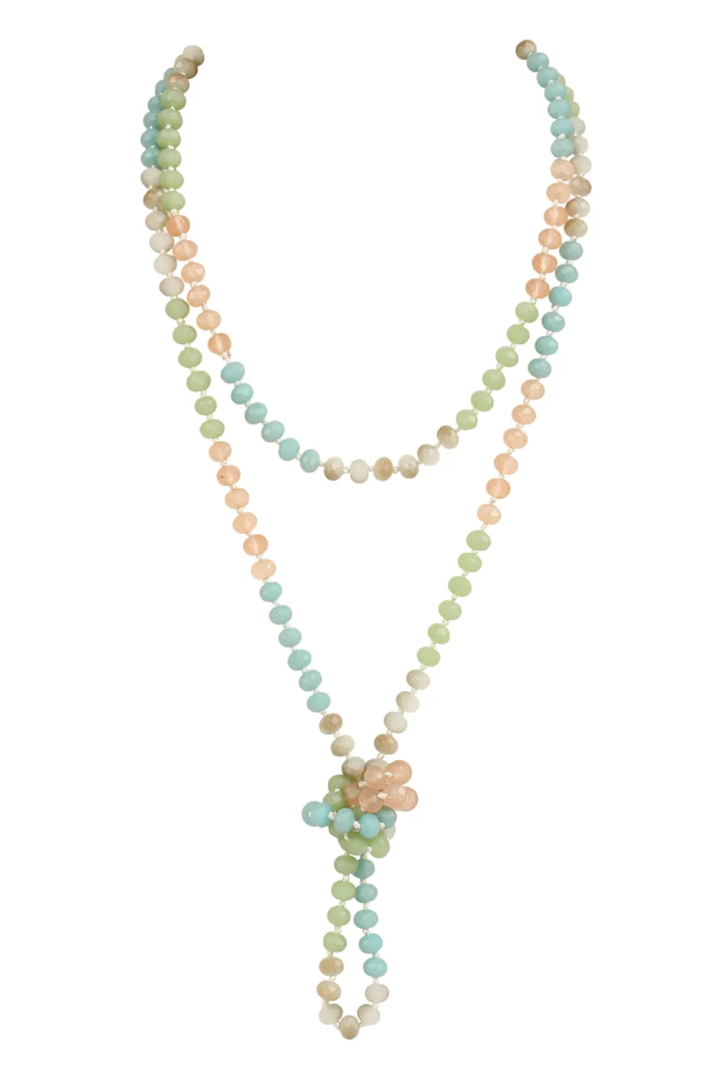 HDN2496 - MULTI TONE GLASS BEADS NECKLACE