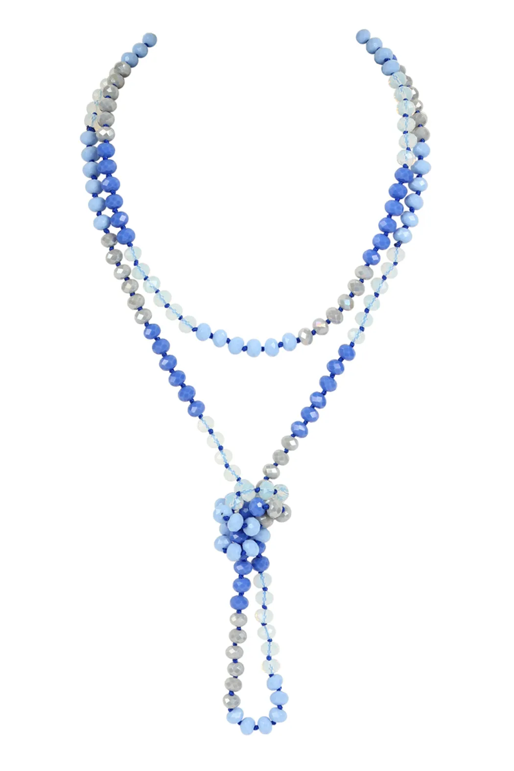 HDN2496 - MULTI TONE GLASS BEADS NECKLACE